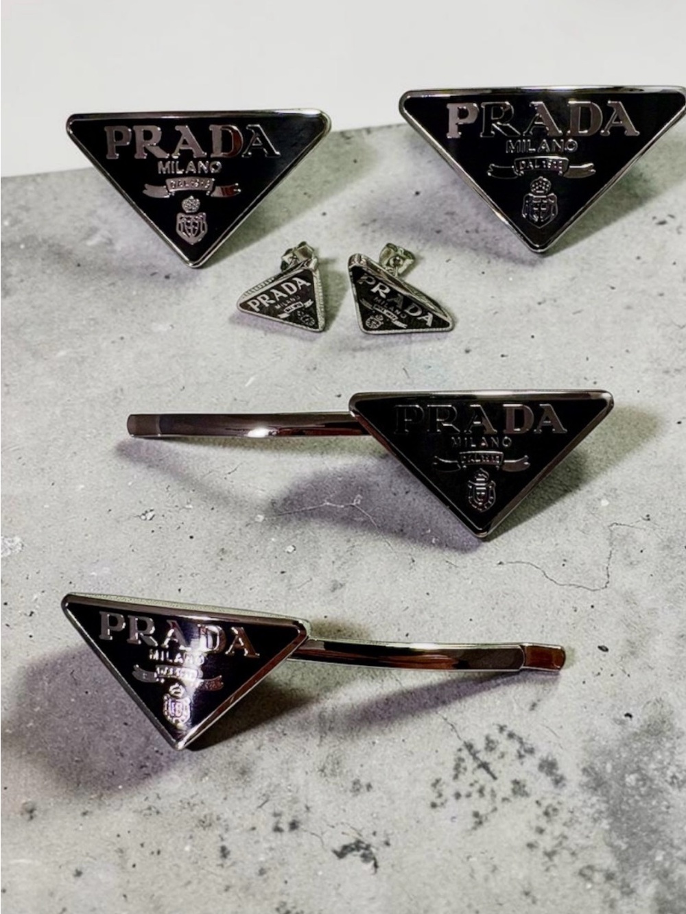Triangle Logo Hair Pins - Set of 2 Small Stud Earrings